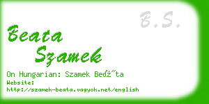 beata szamek business card